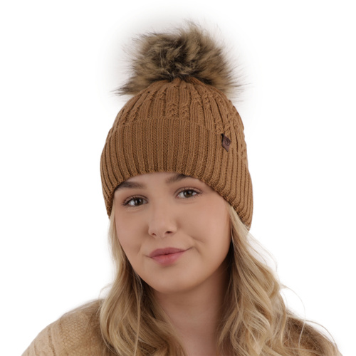 Berretto invernale donna, rosa, 100% Lana Merino, Larida