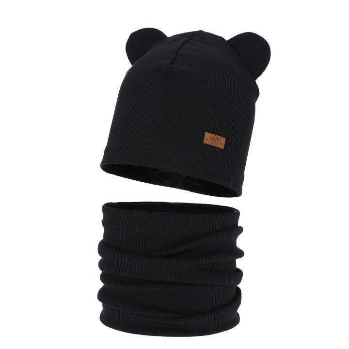 Set autunno/primavera bambino: berretto e scaldacollo, nero, Gregory