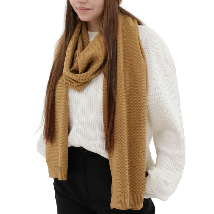Sciarpa invernale donna, camel, Agora