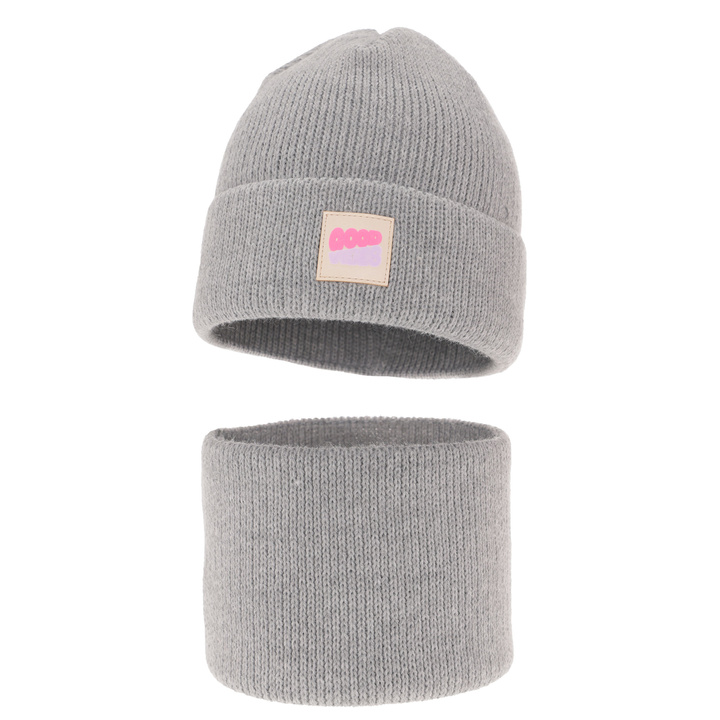 Set invernale bambina: berretto e scaldacollo, grigio, Josephin