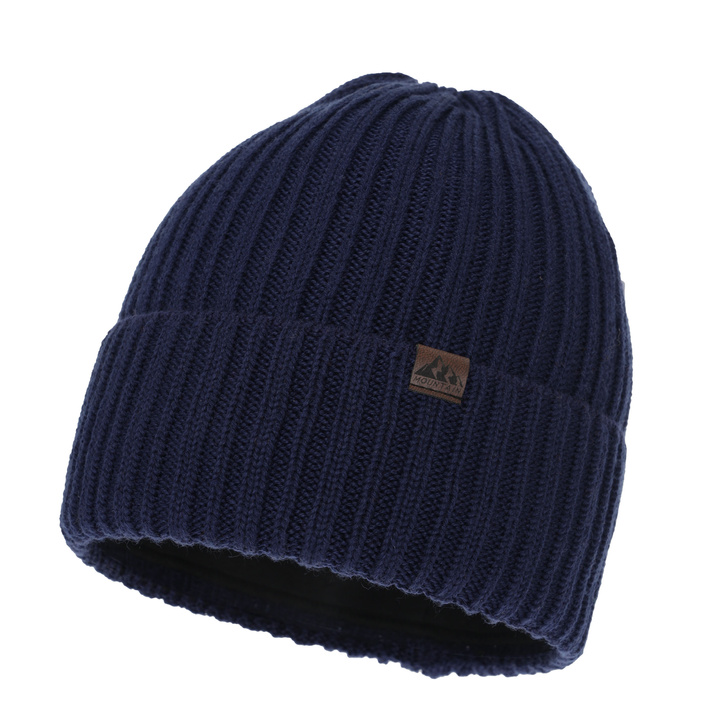 Berretto invernale uomo, nero, con lana merino, Huno