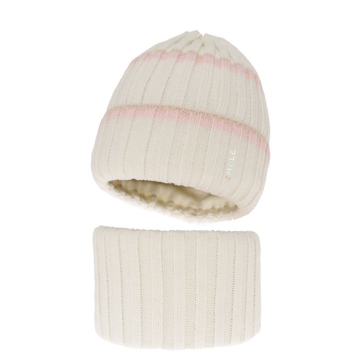 Set invernale bambina: berretto e scaldacollo, crema, Judit