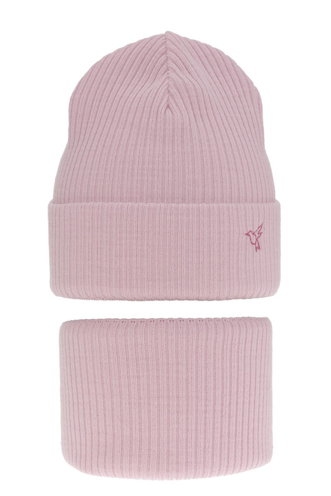 Set invernale bambina: berretto e scaldacollo, lilla, Rosetta