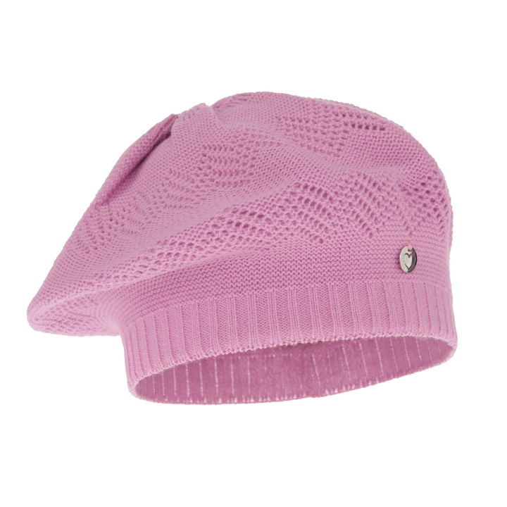 Berretto autunno/primavera bambina, lilla, traforato, Filadelfia