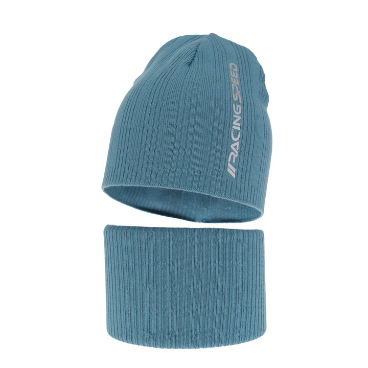 Set autunno/primavera bambino: berretto e scaldacollo, con cotone, blu, Kolorado