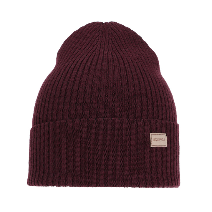 Berretto invernale/primavera donna, bordeaux, 100% Lana Merino, Sophie