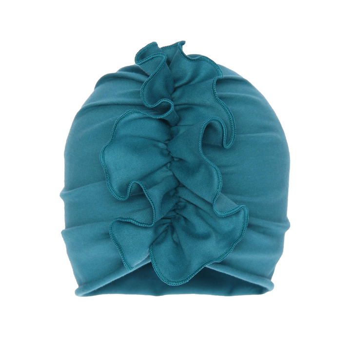 Berretto autunno/primavera bambina, verde smeraldo, in cotone, Werka