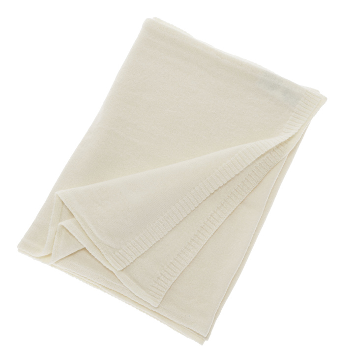 Sciarpa invernale donna, crema, lana merino con cashmere, Irenia