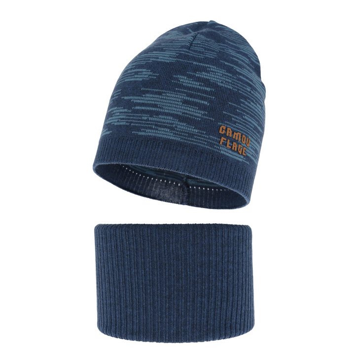 Set autunno/primavera bambino: berretto e scaldacollo, con cotone, blu scuro, Carter