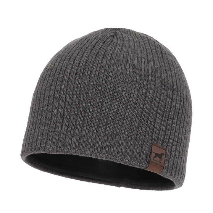 Berretto invernale uomo, grigio, 100% Lana Merino, Bird