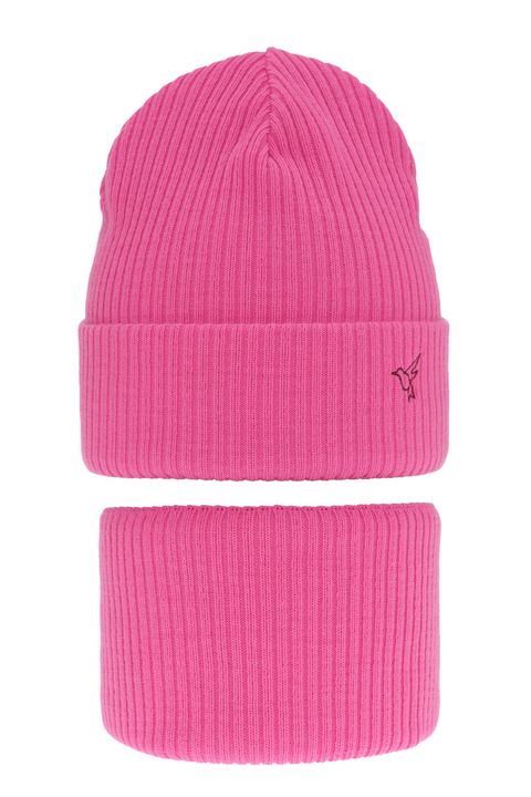 Set invernale bambina: berretto e scaldacollo, rosa, Rosetta