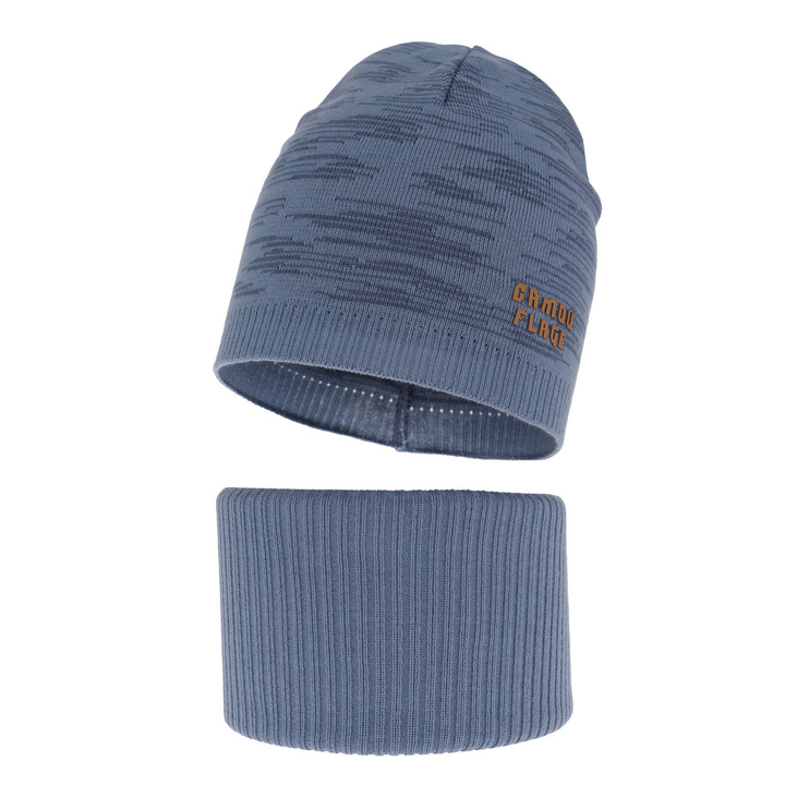 Set autunno/primavera bambino: berretto e scaldacollo, con cotone, blu, Carter