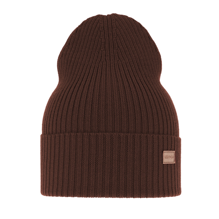 Berretto invernale/primavera donna, marrone, 100% Lana Merino, Sophie