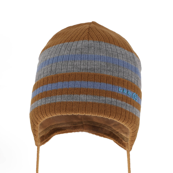 Berretto autunno/primavera bambino, marrone, con lacci, Oleander