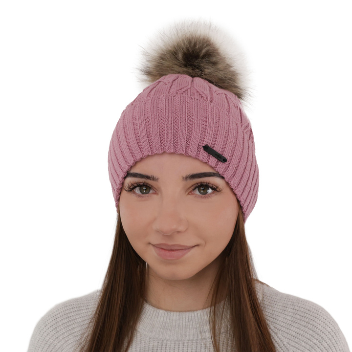 Berretto invernale donna, viola, 100% Lana Merino, Talaria