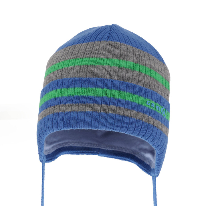 Berretto autunno/primavera bambino, blu, con lacci, Oleander