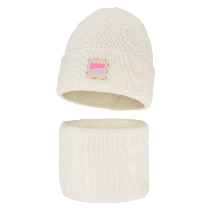 Set invernale bambina: berretto e scaldacollo, crema, Josephin