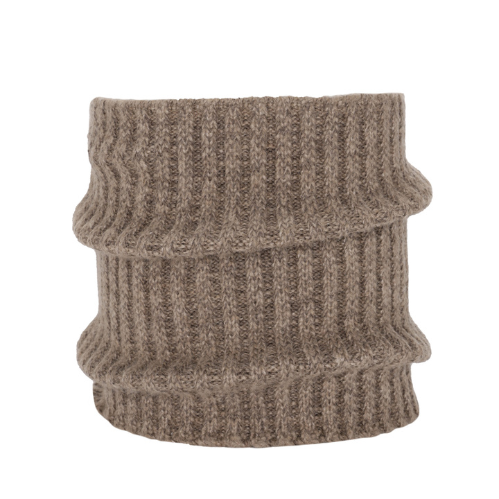 Scaldacollo invernale uomo, ciemnobeżowy, 100% Lana Merino, Best