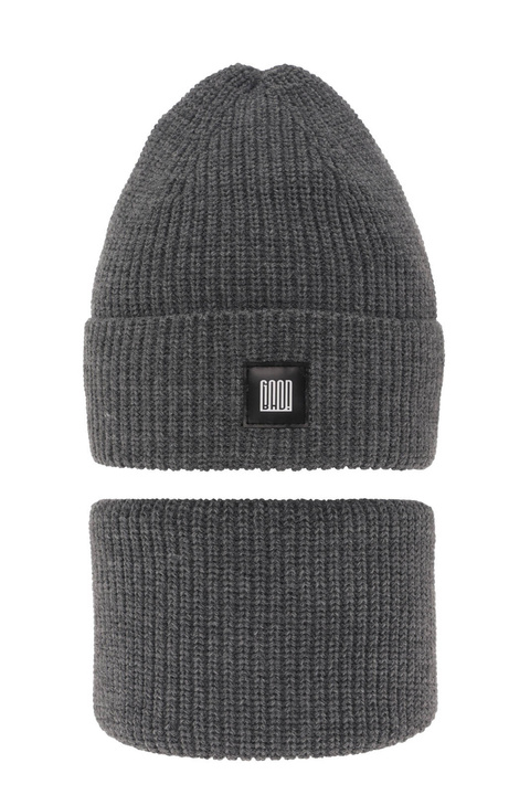 Set invernale bambino: berretto e scaldacollo, grigio, Amadeo