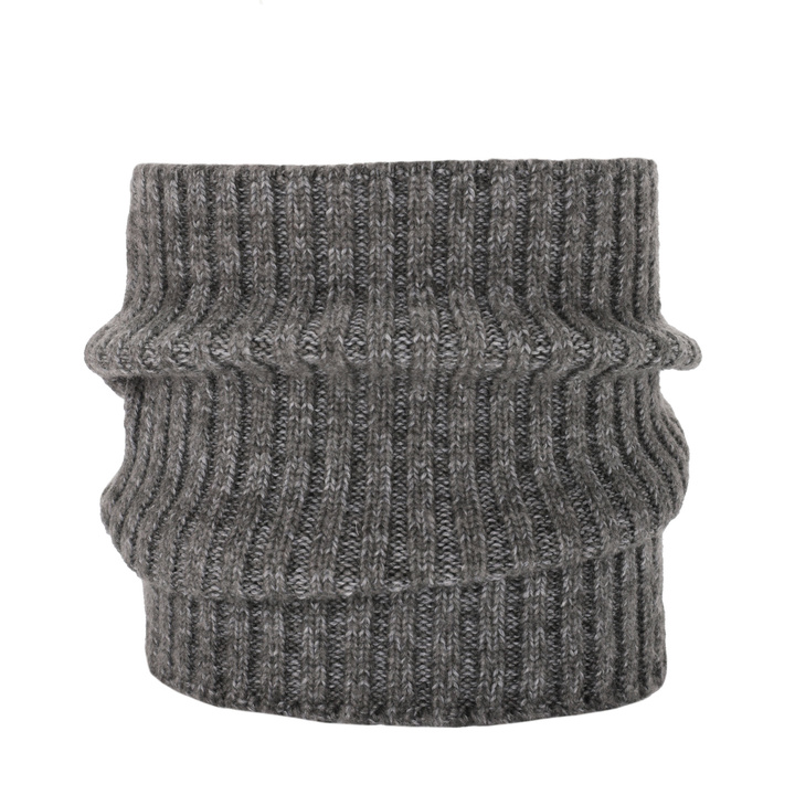 Scaldacollo invernale donna, grigio, 100% Lana Merino, Besta