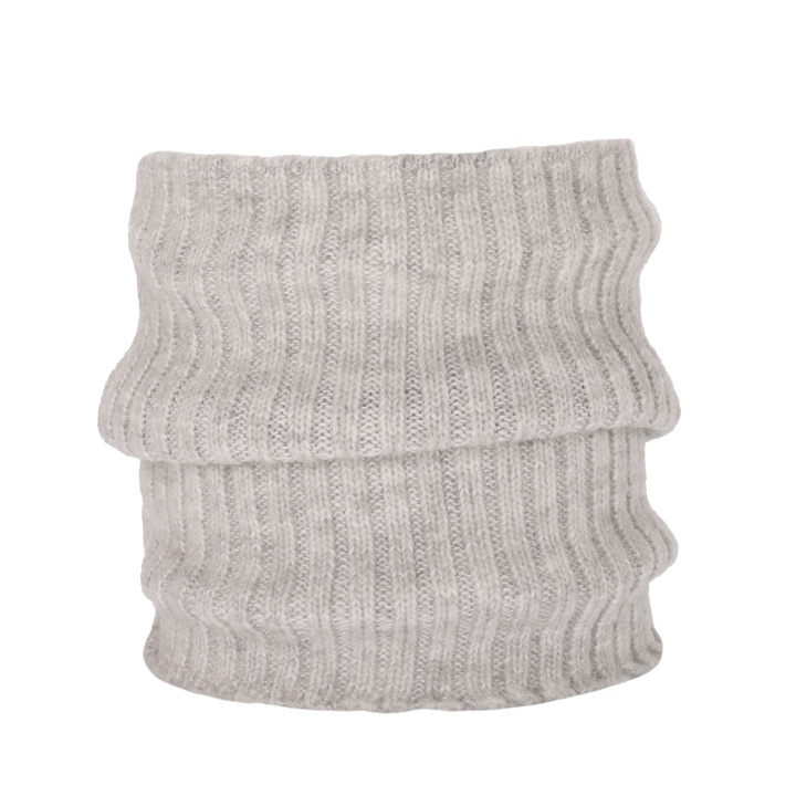 Scaldacollo invernale donna, grigio chiaro, 100% Lana Merino, Besta