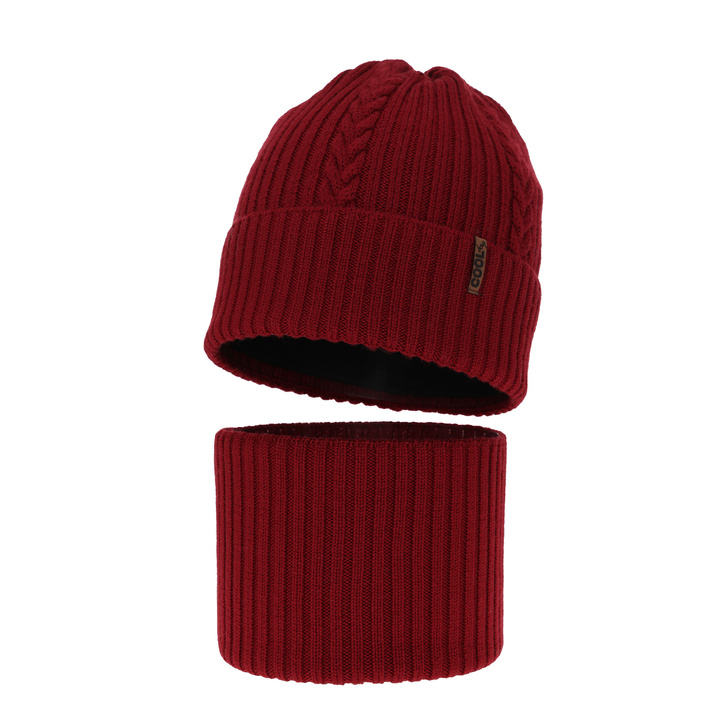 Set invernale bambino: berretto e scaldacollo, bordo, 100% Lana Merino, Wilson