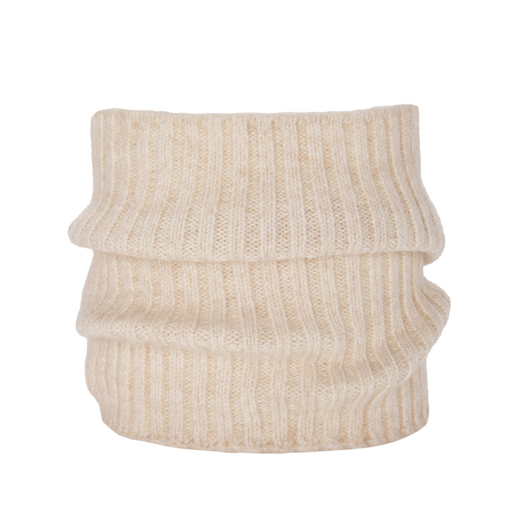 Scaldacollo invernale donna, beige, 100% Lana Merino, Besta