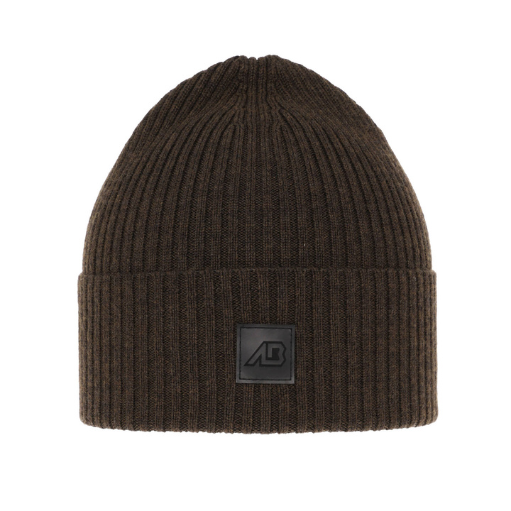 Berretto invernale uomo, marrone, 100% Lana Merino, Matias