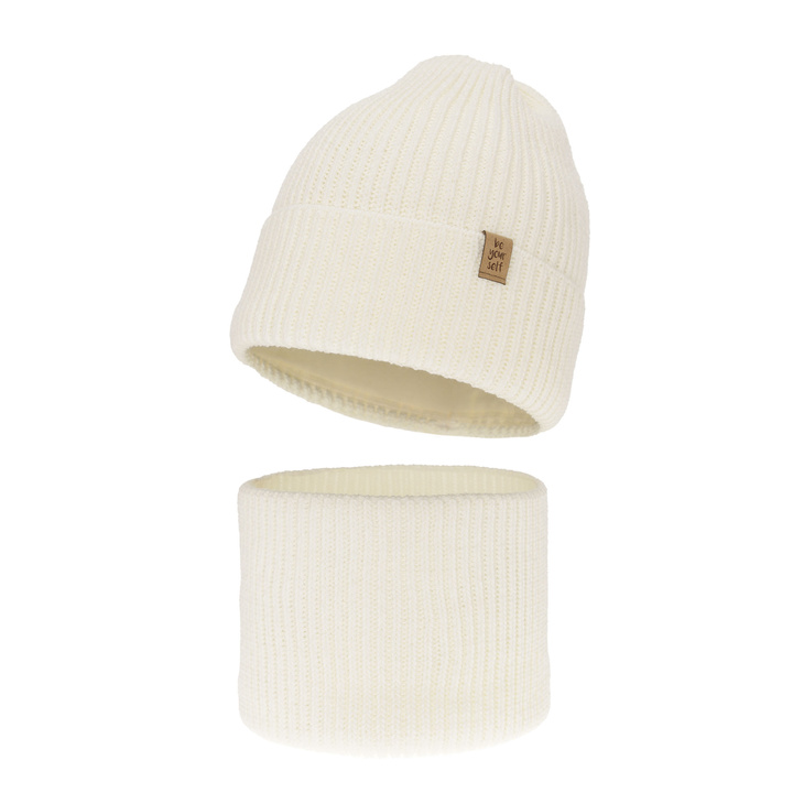 Set invernale bambina: berretto e scaldacollo, crema, Edera