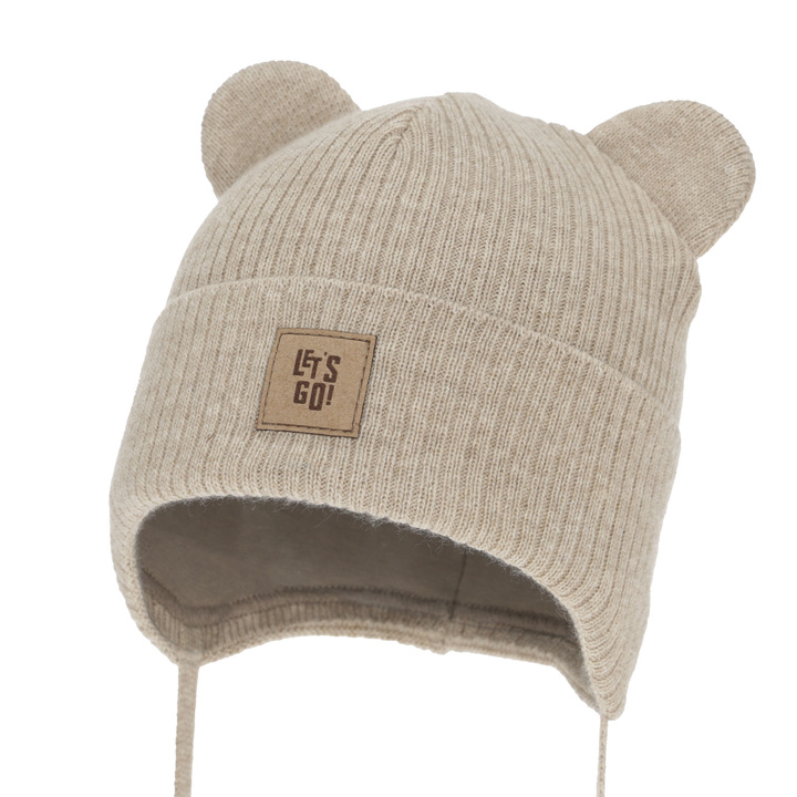 Cappello con paraorecchie autunnale, primaverile per ragazzo, beige Dewin
