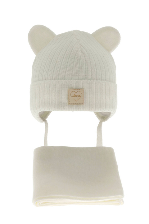 Set invernale bambina: berretto e sciarpa, cremisi, Antola