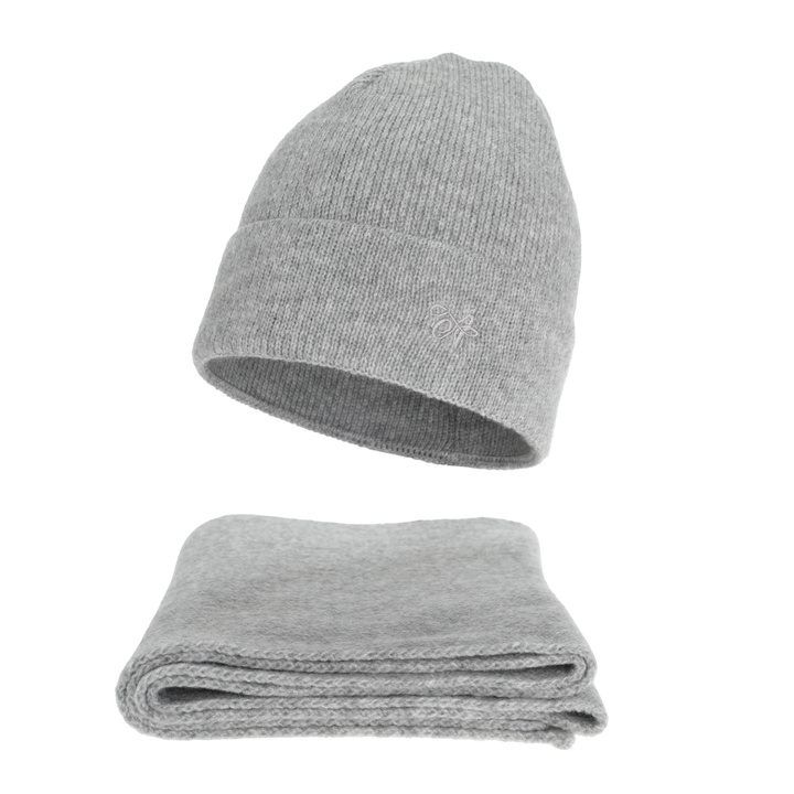 Set invernale donna: berretto e sciarpa, grigio, Rava