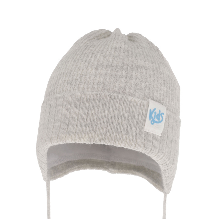 Berretto autunno/primavera bambino, grigio chiaro, con lacci, Galvani