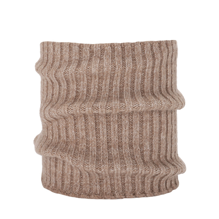 Scaldacollo invernale donna, beige scuro, 100% Lana Merino, Besta