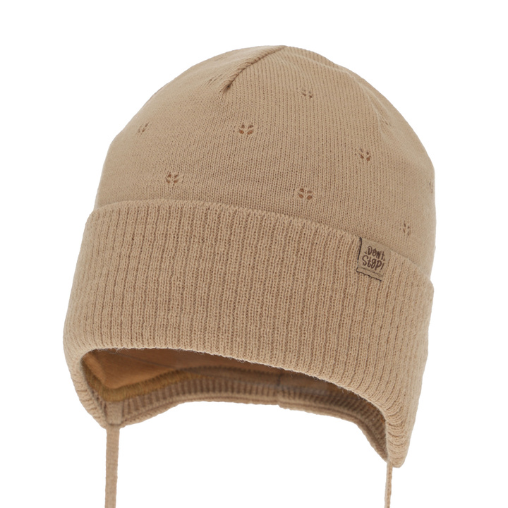 Berretto autunno/primavera bambino, camel, con lacci, Leif
