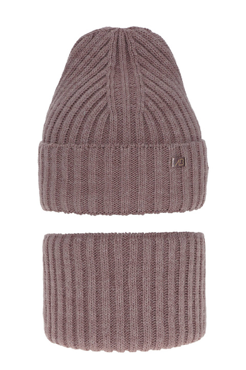 Set invernale bambina: berretto e scaldacollo, rosa, Valentine