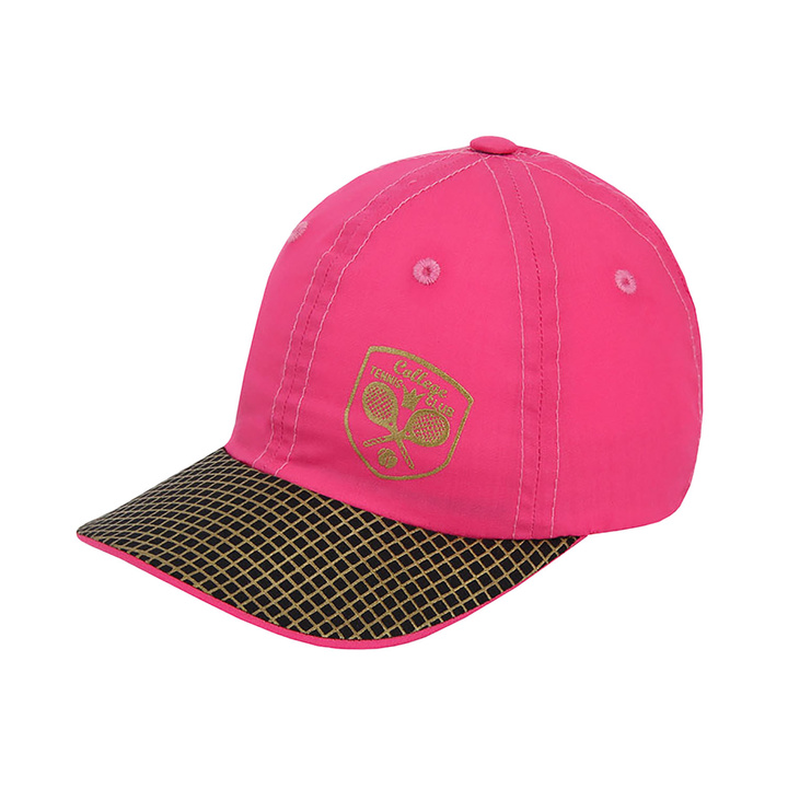 Cappellino con visiera bambina primaverile, rosa, in cotone, Tennis