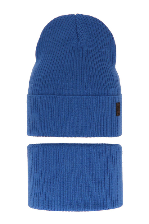 Set autunno/primavera bambino: berretto e scaldacollo, con cotone, blu, Dragon